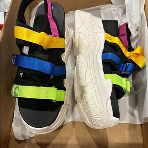 Colorful Strappy Platform Sandals